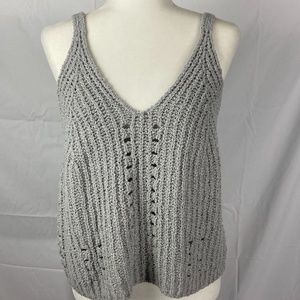Lovestitch Women's Medium Knit Gray Cropped Tank